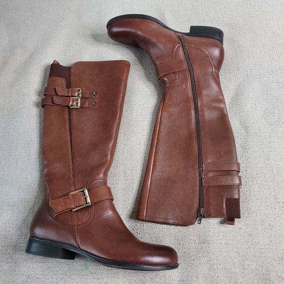 Naturalizer Jesse Riding Knee High Boots Cognoc Brown Size 8 - Picture 13 of 16